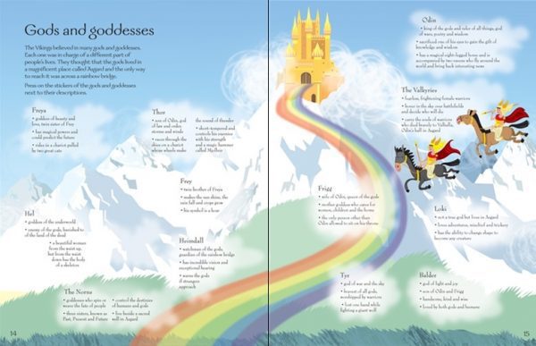 Vikings sticker book - Usborne, carte istorica copii, reducere, bebelind