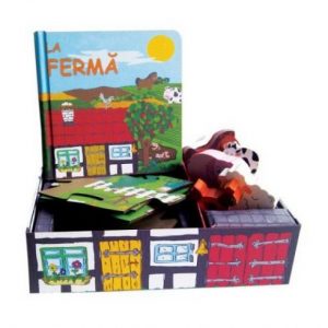 La fermă – set cu puzzle-figurine-carte