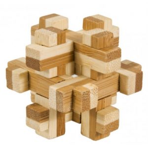 Joc logic IQ din lemn bambus în cutie metalică – 3