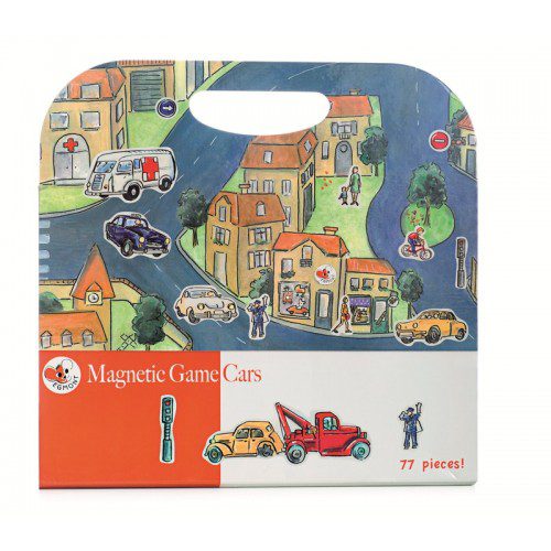 Orașul cu mașini, set magnetic, Egmont toys, joc educativ masini, idee cadou baieti,carte magnetica masini