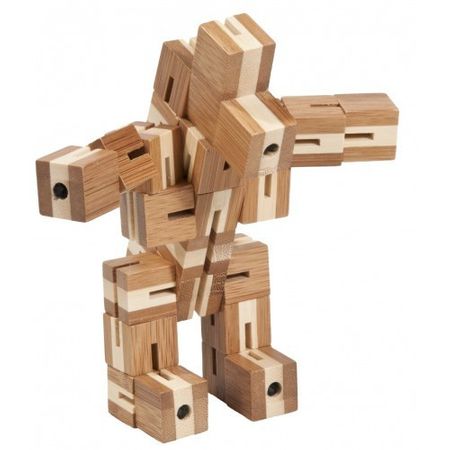 Flexi-cub - Joc logic puzzle 3D din bambus, jocuri din lemn, jocuri perspicacitate, jocuri logice, jocuri fridolin, jucarii germania, montessori, waldorf