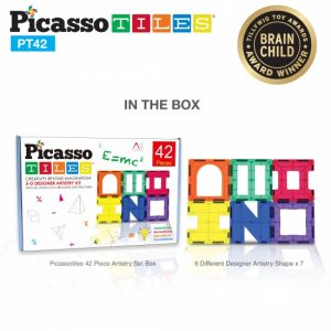 Set Picasso Tiles – 42 Piese, 6 Forme Diferite