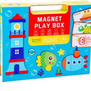 Puzzle magnetic in cutie – tema marină (62 piese)