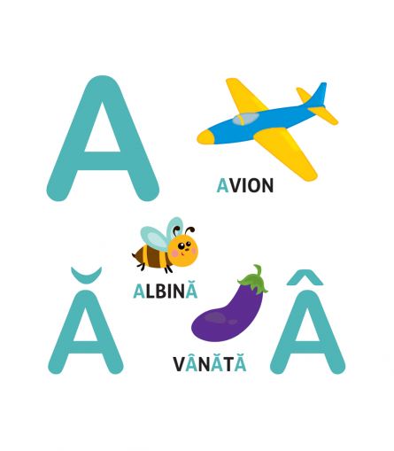 Invat Alfabetul - Carte pliata, alfabet, carte evantai, carti cartonate