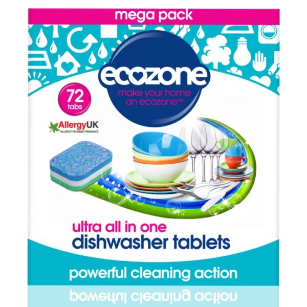 detergent eco masina de spalat vase – stralucire - 72 buc (Ecozone), detergent vase, pentru bucatarie