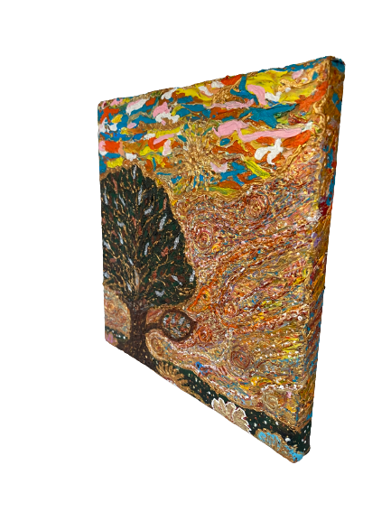 tablou texturat, tablou acrilice, I.A.Mystique, I.A.Manea, decoratiuni, tablou copac